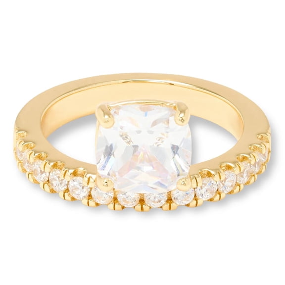 Absolute Sterling Silver Goldclad 5.84ctw Cushion Cut Floating Ring, Size 11