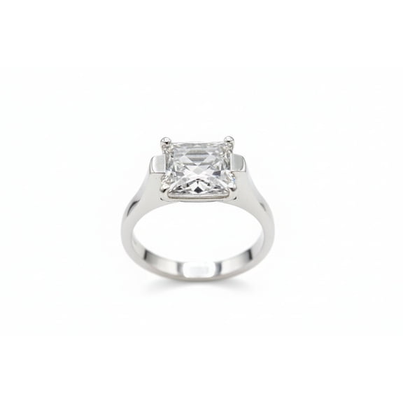 Absolute Sterling Silver Heirloom Collection French-Cut Solitaire Ring, Size 9
