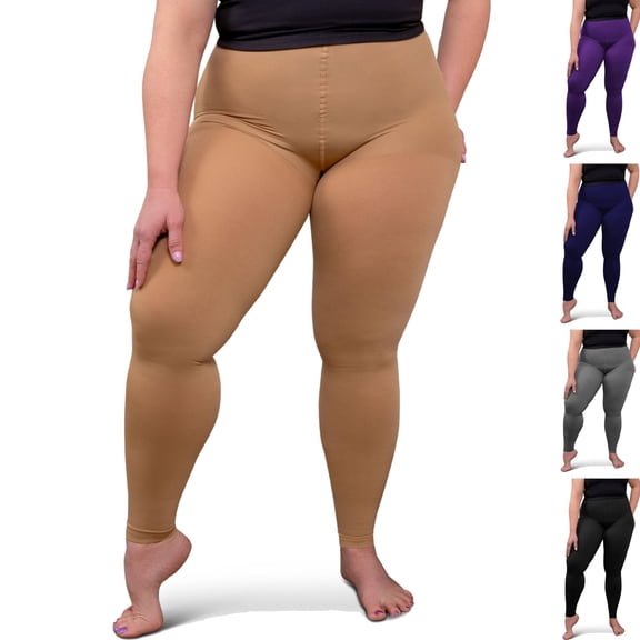Absolute Support Nylon Compression Leggings, Women's Plus 20-30mmHg Beige, 5XL