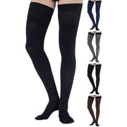 Compression Thigh High for Men 20-30 mmHg by Absolute Support - Black, Small