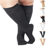 ABSOLUTE SUPPORT Wide Calf Unisex Compression Stockings 15-20mmHg - Black, 3XL