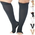 thumbnail image 1 of Absolute Support Women & Mens Open Toe Compression Socks 15-20mmHg - Black, XL, 1 of 11