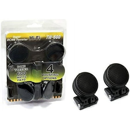 Absolute USA TW-800 800W Mini Dome Tweeter Pair, 4 Ohm High Efficiency Car Audio Tweeters with Built-In Crossover & Mounting Accessories