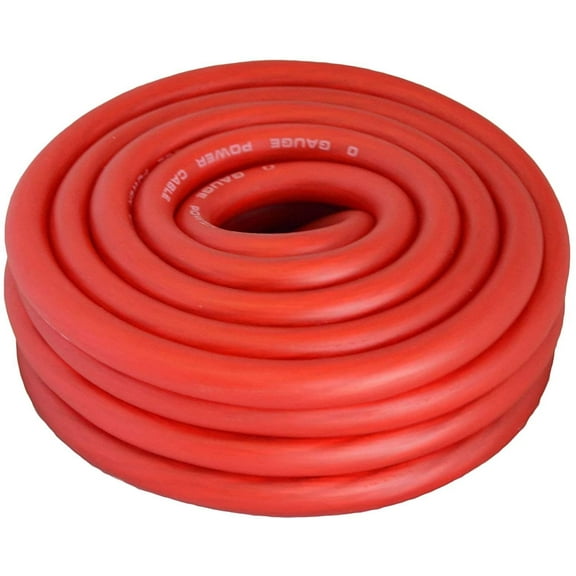 Absolute U.S.A 25 Feet Premium 0 Gauge Red Power / Ground Wire Cable 1/0 Gauge Car Audio