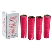 Absolute USA SW184RD 4 Original Rolls Red Hand Stretch Plastic Film Pallet Shrink Wrap 18 Wide, 1500 SQ FT 1200 Linear feet, 80 Gauge