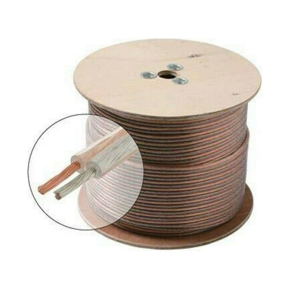 Absolute U.S.A Car Home Audio Speaker Wire Transparent Clear Cable 12AWG 100ft 12/2 Gauge