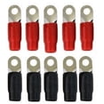 thumbnail image 1 of American Terminal GRT00-10 1/0 Gauge Crimp Ring Terminals Connectors 10-Pack (Red, Black), 1 of 1