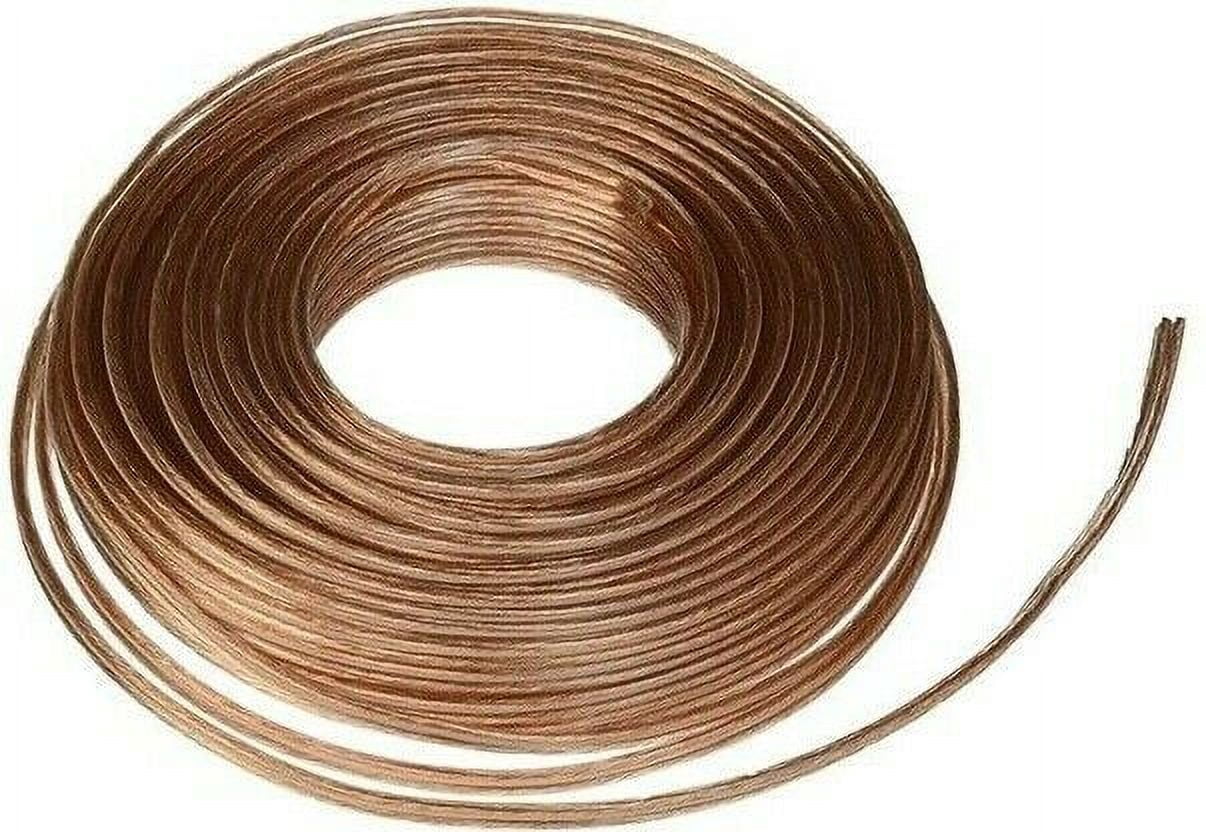 Absolute USA 200 Feet 16 Gauge Clear Jacket 2 Conductor Speaker Wire Audio Cable