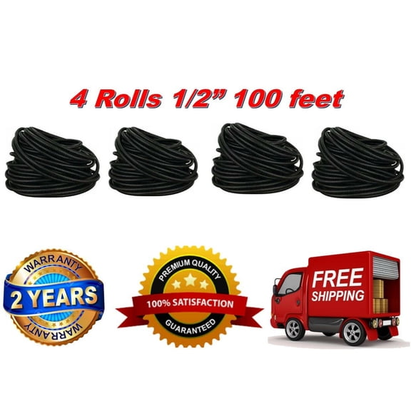 4 Roll 100 Ft 1/2" Split Wire Loom Conduit Polyethylene Tubing Black Sleeve Tube