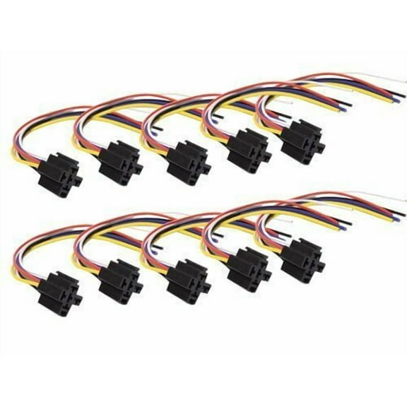 Absolute USA 5-Pin 12 VDC Interlocking Relay Socket, 10 Set