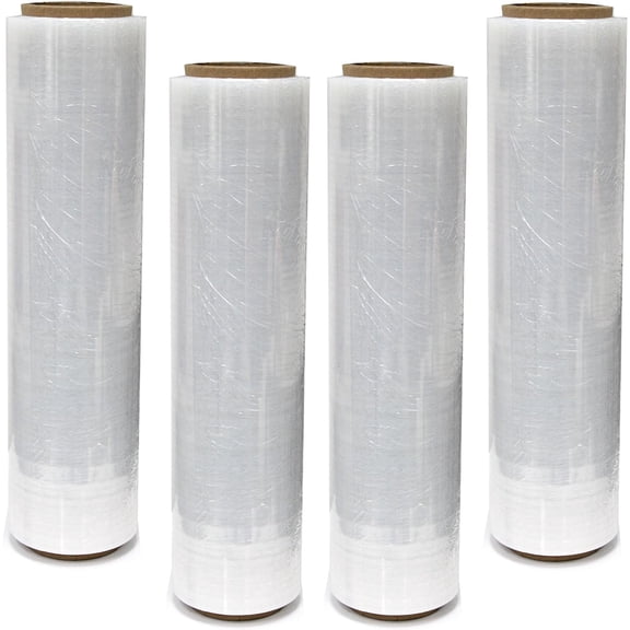 Absolute USA 6000 SQ Feet 18-Inch 4 Rolls Plastic Film Pallet Shrink Wrap, Clear (SW184C)