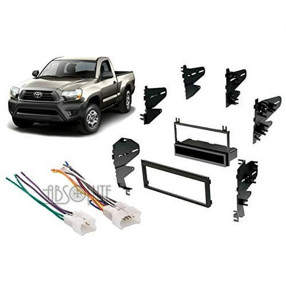 Absolute USA ABS99-8101 Fits Toyota Tacoma 1995-2004 Single DIN Stereo Harness Radio Install Dash Kit Package