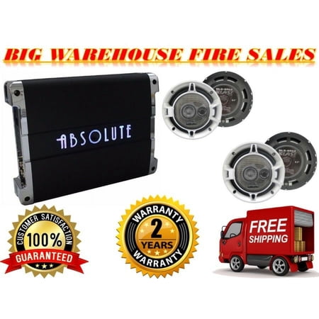 Absolute USA BLA-3500.2 Class A/B 3500W Max Mosfet 2 Channel & 4 6.5" Speakers