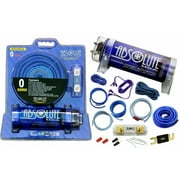Absolute USA KITCAP0GABL 4.0 Farad Power Capacitor 0 Gauge Car Amplifier Installation Wiring Complete Kit Blue