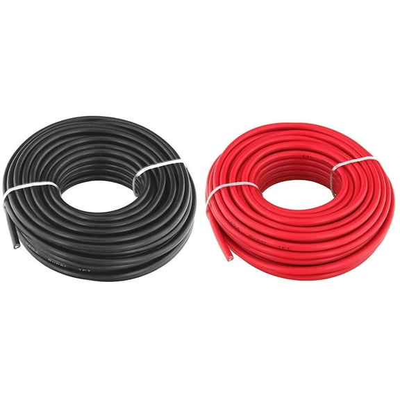 Absolute USA P18G100R P18G100BK 2 Rolls 18 Gauge Wire Red Black Power Ground 100 Ft Each Primary Stranded Copper Clad
