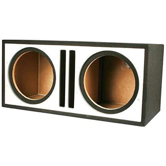 Absolute USA PDEB10S Dual 10-Inch, 3/4-Inch MDF Twin Port Subwoofer Enclosure with Silver High Gloss Face Board