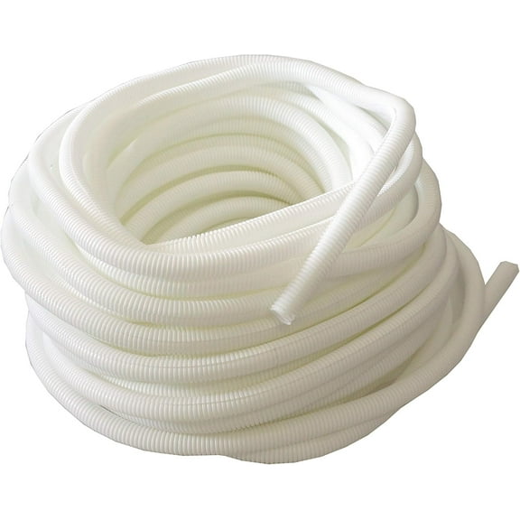Absolute USA SLT12WH 1/2-Inch x 100-Feet White Split Loom Split Wire Loom Polyethylene Conduit Corrugated Plastic Tubing Sleeve for Various Automotive, Home, Marine,Industrial Wiring Applications Etc