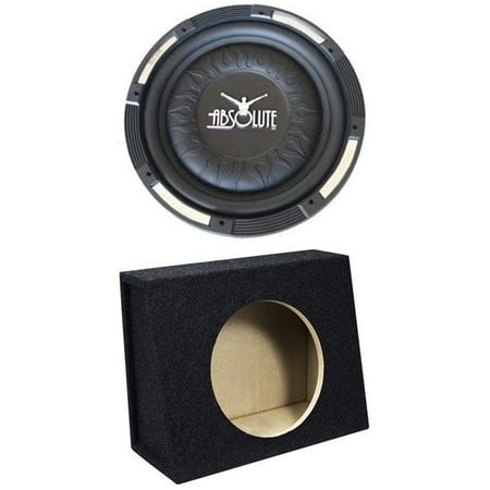Absolute XS-1000 10" 1500 Watts Single Slim Shallow Subwoofer + Sealed Angle Truck Enclosure Box