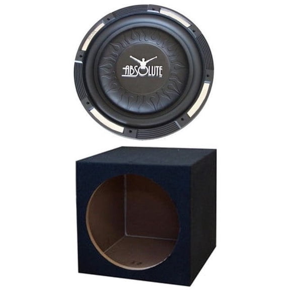 Absolute XS-1000 10" 1500 Watts Single Slim Shallow Subwoofer + Sealed Enclosure Box