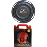 Absolute XS-1000 10-Inch 1500 Watts Shallow Subwoofer + 8 Gauge Amp Kit