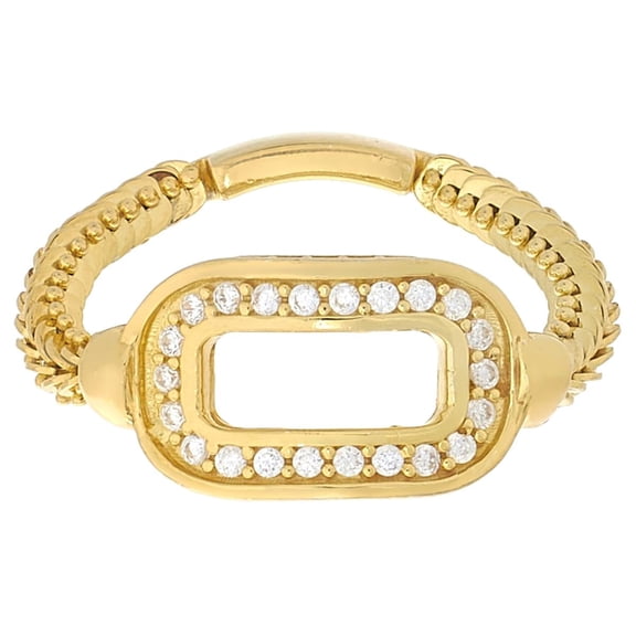 Absolute x Katharine McPhee Sterling Silver Goldclad 0.70ctw Imperial Rope Ring, Size 6
