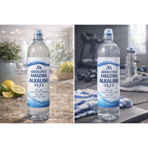 Absolutely Amazing Alkaline H2O premium pure alkaline drinking water 1 liter case- 12 ct. (9.5 PhB)