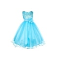 thumbnail image 1 of Absolutely Beautiful Sequined Bodice with Double Tulle Skirt Party flower Girl Dress-KD305-Turquoise-14, 1 of 1