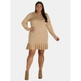 Absolutely Famous Women's Plus Textured Ruffle Sweater Dress, Size 1X