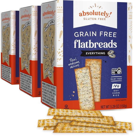 Absolutely Gluten Free Everything Flatbread, 5.29-Ounce 3-Pack