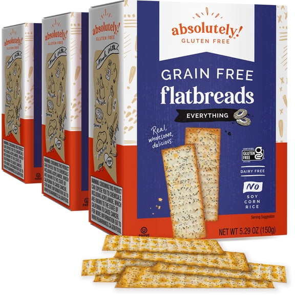 Absolutely Gluten Free Everything ESF27 Flatbread, 5.29-Ounce (3-Pack)