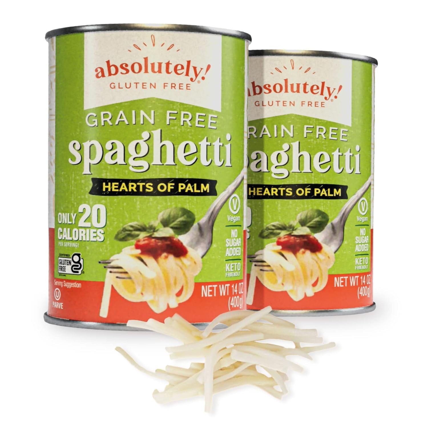 Absolutely Gluten Free Grain Fee Hearts of Palm Spaghetti 14oz (2 Pack
