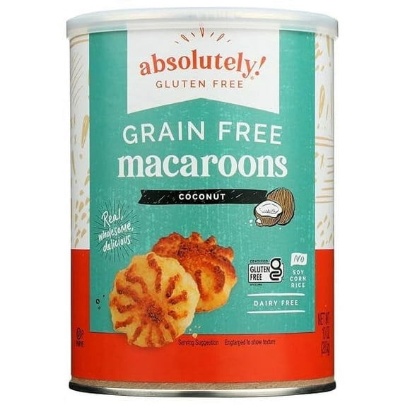 Absolutely Gluten Free Grain Free Macaroons Coconut - 10 oz Pack of 2