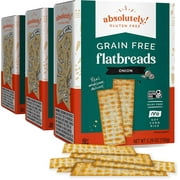 Absolutely Gluten Free Toasted Onion Flatbread 5.29oz 3 Pack Grain Free Crackers Dairy Free No Soy, Corn or Rice