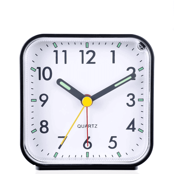 Absolutely Silent LED Desk Alarm Clock with Night Light, Snooze Function, Battery Powered for Bedroom Office