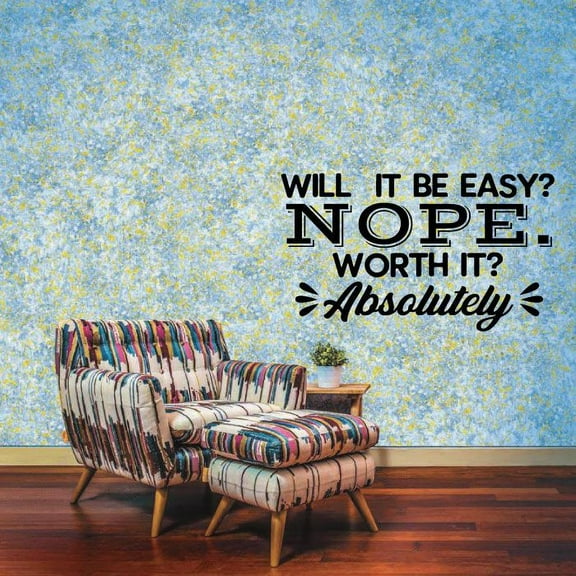 Absolutely Worth It Quote Fitness Workout Success Motivation Quotes Wall Decals Healthy Lifestyle for Girls Boys Gym Home Sports Room Decor Vinyl Wall Art Stickers Decoration Size (18x20 inch)