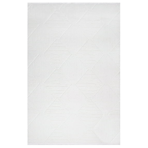 Absolution Cream Geometric Cotton Area Rugs for Living Room Jacquard Textured Modern Rugs Soft Geometric Rug for Bedroom Mid Century Washable Rug Non-Slip Bohemian Perfect for Dining Room Office