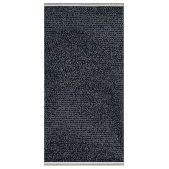 Absolve Anthracite Striped Polyester Area Rugs for Living Room Jacquard Textured Modern Rugs Soft Geometric Rug for Bedroom Mid Century Washable Rug Non-Slip Bohemian Perfect for Dining Room Office