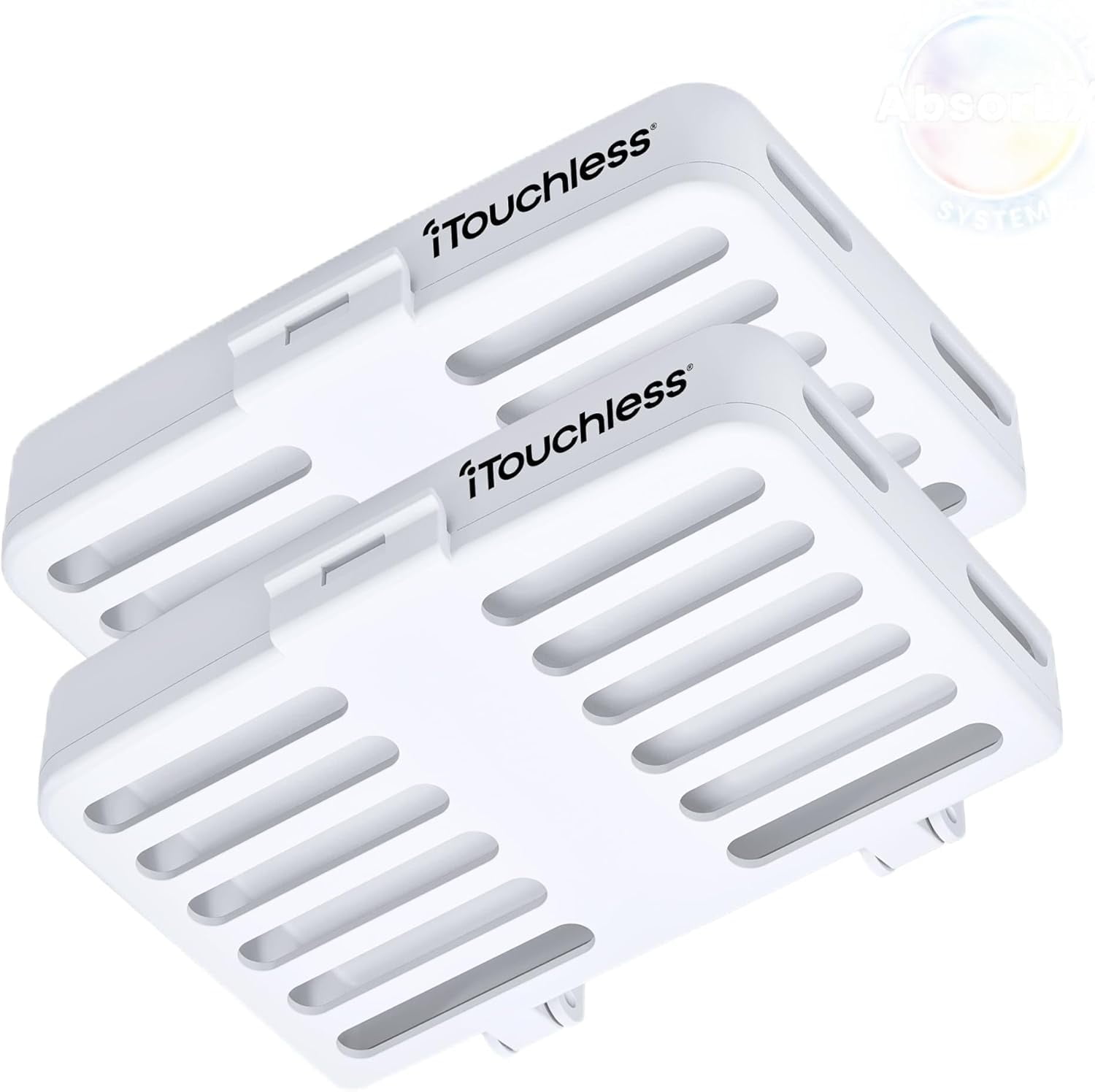 AbsorbX Refrigerator Odor Removal Kit Stick On Deodorizer Filters, 2-Pack, White