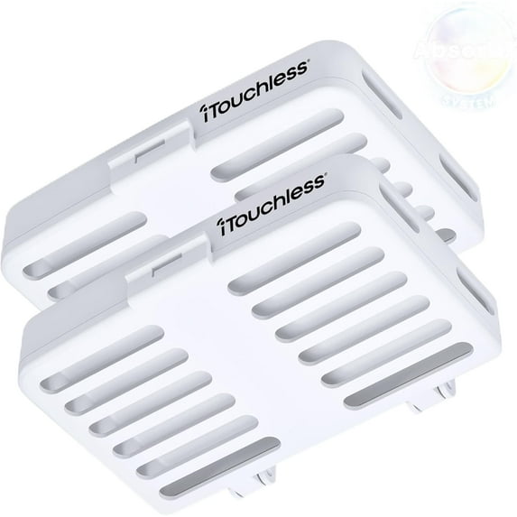 AbsorbX Refrigerator Odor Removal Kit Stick On Deodorizer Filters, 2-Pack, White