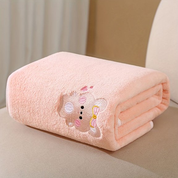 Absorbent And Quick-drying Bath Towel | Throw Blanket Coral Fleece Thickened Without Shedding Hair