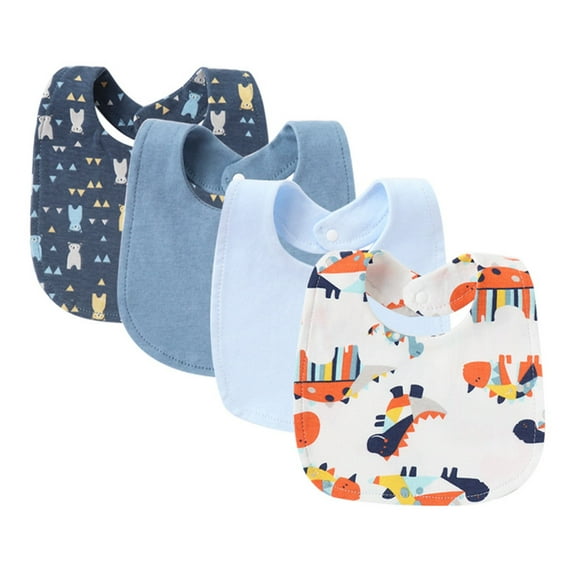 Absorbent Baby Bandana Bib, 4pcs Drooling Scarf Soft Teething Bib Set for Newborns to Toddler 0-24 Months