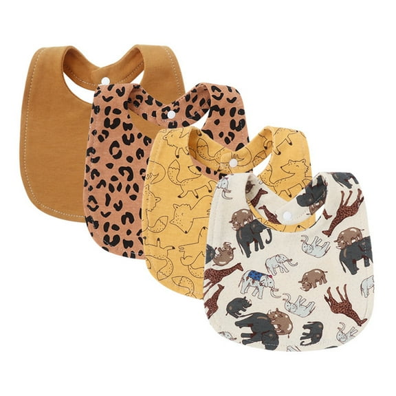 Absorbent Baby Bandana Bib, 4pcs Drooling Scarf Soft Teething Bib Set for Newborns to Toddler 0-24 Months