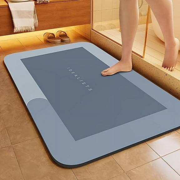 Absorbent Bath Mat, 15"*23", Blue
