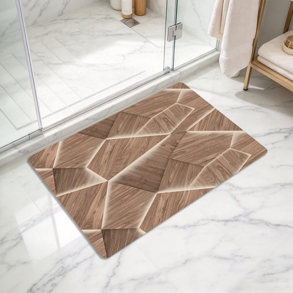 Absorbent Bath Mat Brown 31.5 x 19.7 in Diatomaceous Earth Floor Mat ...