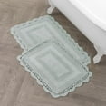 thumbnail image 1 of Absorbent Bath Mat Reversible Crochet Soft and Plush Bathroom Mat 100% Cotton 2-Piece Bath Rug Set, Sage Green, 1 of 9