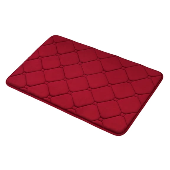 Absorbent Bath Mat Short Plush Mat with Non-Woven Dot Plastic Anti-Slip Bottom Bath Mat for Living Room Bedroom Bathroom Kitchen Washable Indoor Carpet Fuchsia 40CMx60CM