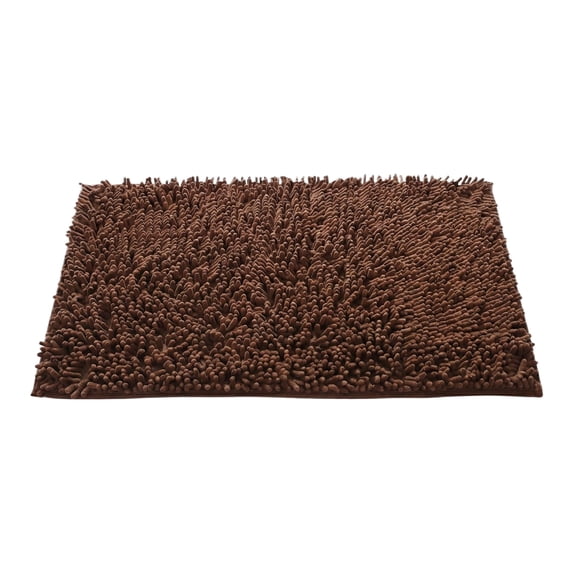 Absorbent Bathroom Floor Mat, 15.7 x 23.6in Water Soaking Entrance Door Rug, Non-Slip Soft Bath Rug for Shower Room and Vanity, Coffee