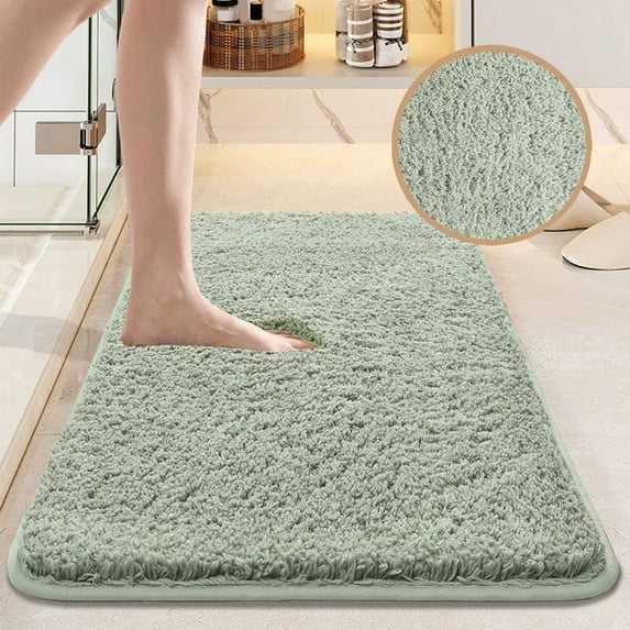 Absorbent Bathroom Floor Mat Thickened Non-Slip Restroom Rug for Shower and Bedroom 24x16 Inch