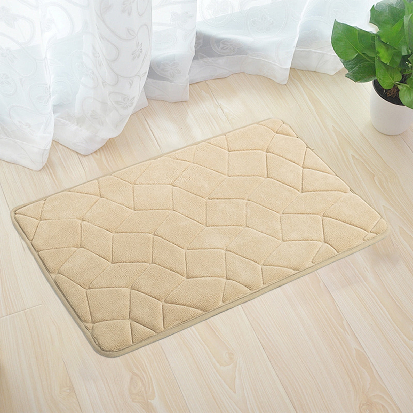 Absorbent Bathroom Foam Floor Mat | Non-Slip Entryway Door Mat | Indoor ...