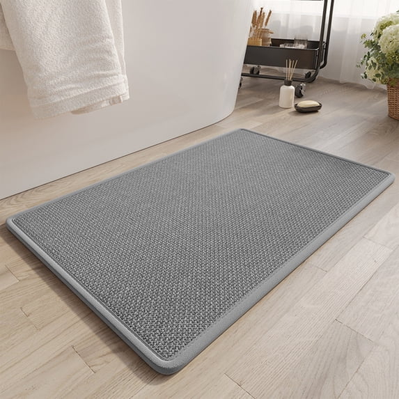 Absorbent Bathroom Mat, Extra Thick Linen Floor Rug, Non Slip Entrance Mat, Quick Dry Washroom Carpet, Decorative Home Accessory, 15.7x23.6 Inch